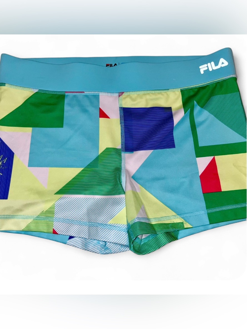 FILA Multicolor Geometric Performance Running spandex Shorts